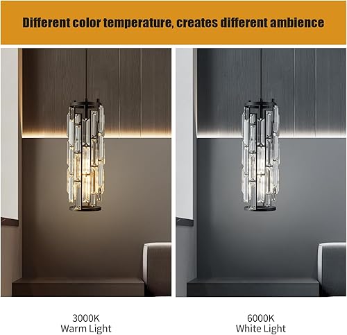 Miniatura 3 de BBLLWJ Moderna lámpara colgante cromada para isla de cocina, mini lámpara de cristal colgante para cocina, isla, comedor, dormitorio (3 luces)