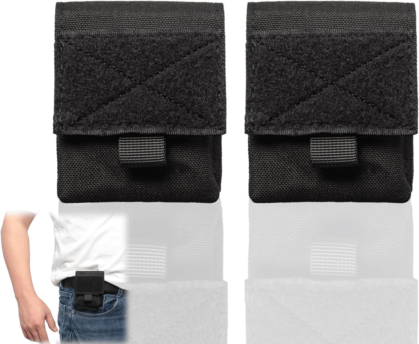 Molle Pouch, EDC Pouch, Small, Multi-Functional Tool Holder, Small Items, Storage, Exploration, Climbing, 2 Pieces of Compact, Helps Prevent Loss