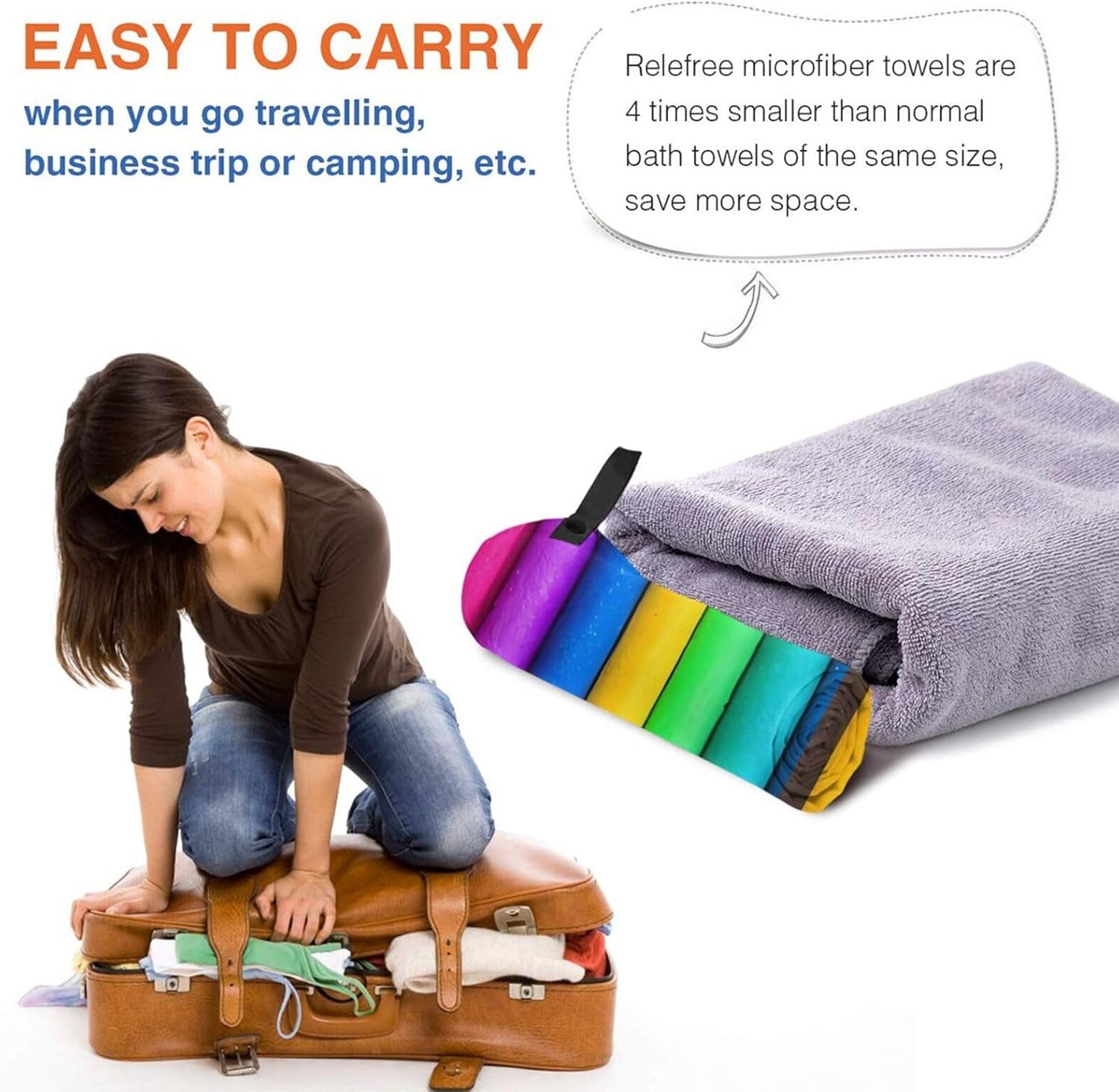 Colored Crayons Printed Microfiber Travel Towel,Camping Towel,Quick Dry,Soft Lightweight for Gym,Hiking,Yoga,Backpacking