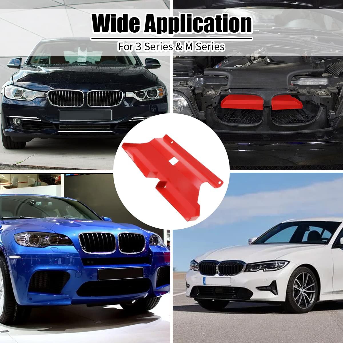 Air Intake Scoop, 2PCS Dynamic Cold Air Intake Systems for BMW 323i 325i 328i 330i M52 M54 E46 M3 2001-2006, Increasing Horsepower & Improving Throttle Response (Red)