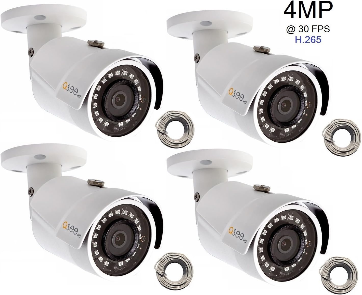 Q-See Camera (4-pack) IP HD 4MP @ 30 FPS with H265 (4x QCN8068B)