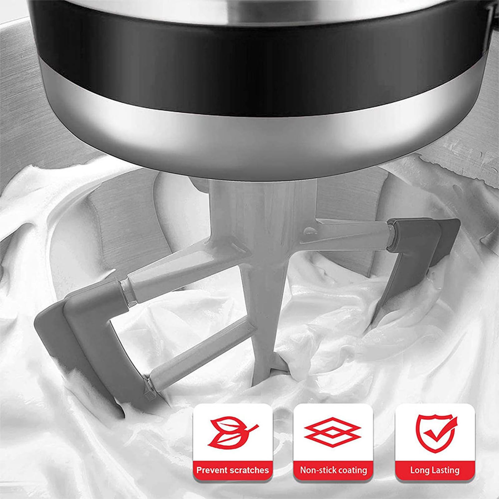 Akcesoria płaskie do mikserów KitchenAid, Flex Edge Beater, dwustronne silikonowe krawędzie do mikserów o pojemności 4,5-5 litrów z głowicą obrotową, akcesoria do mikserów KitchenAid, akcesoria do