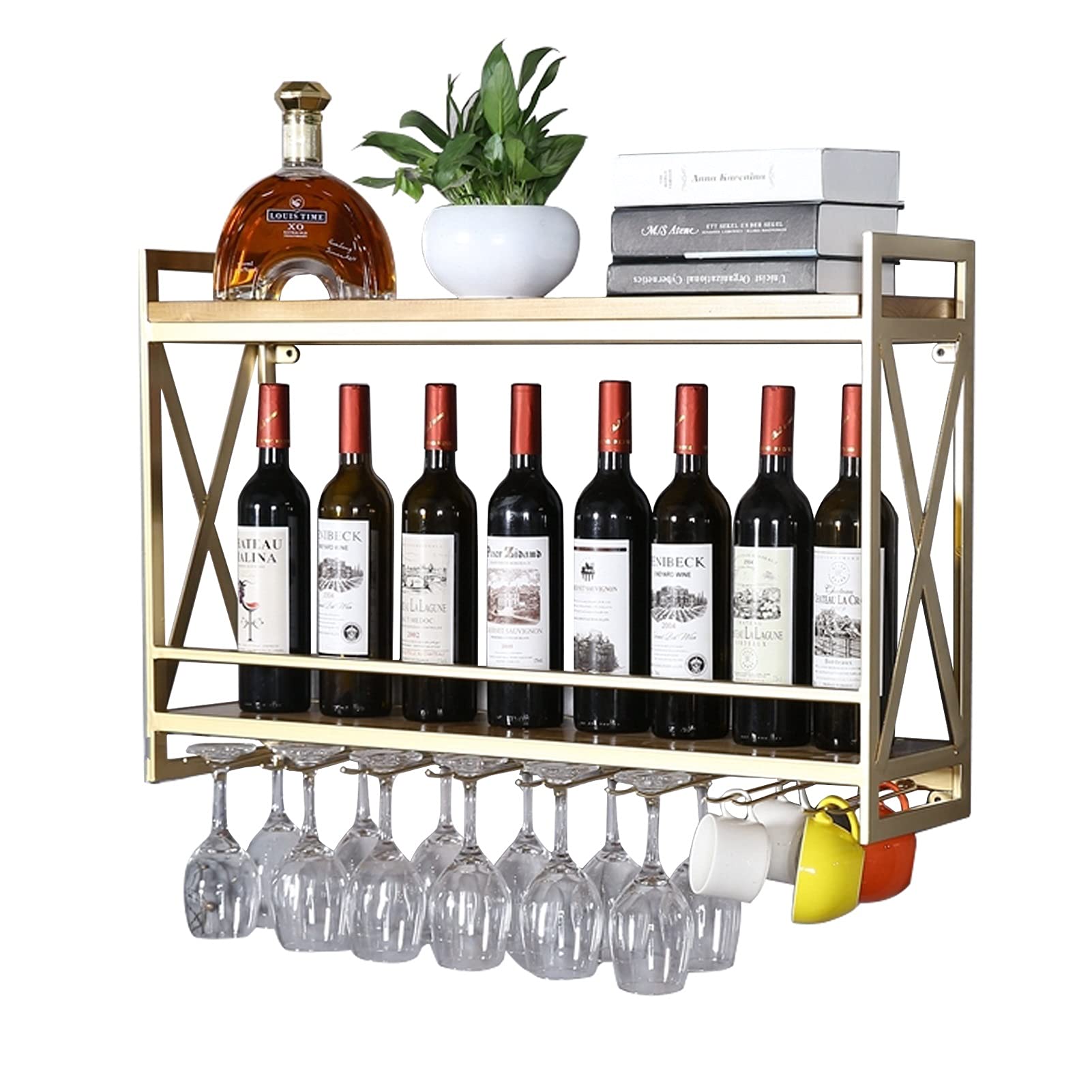 Porte-bouteilles muraux haut de gamme avec armoire à vin suspendue