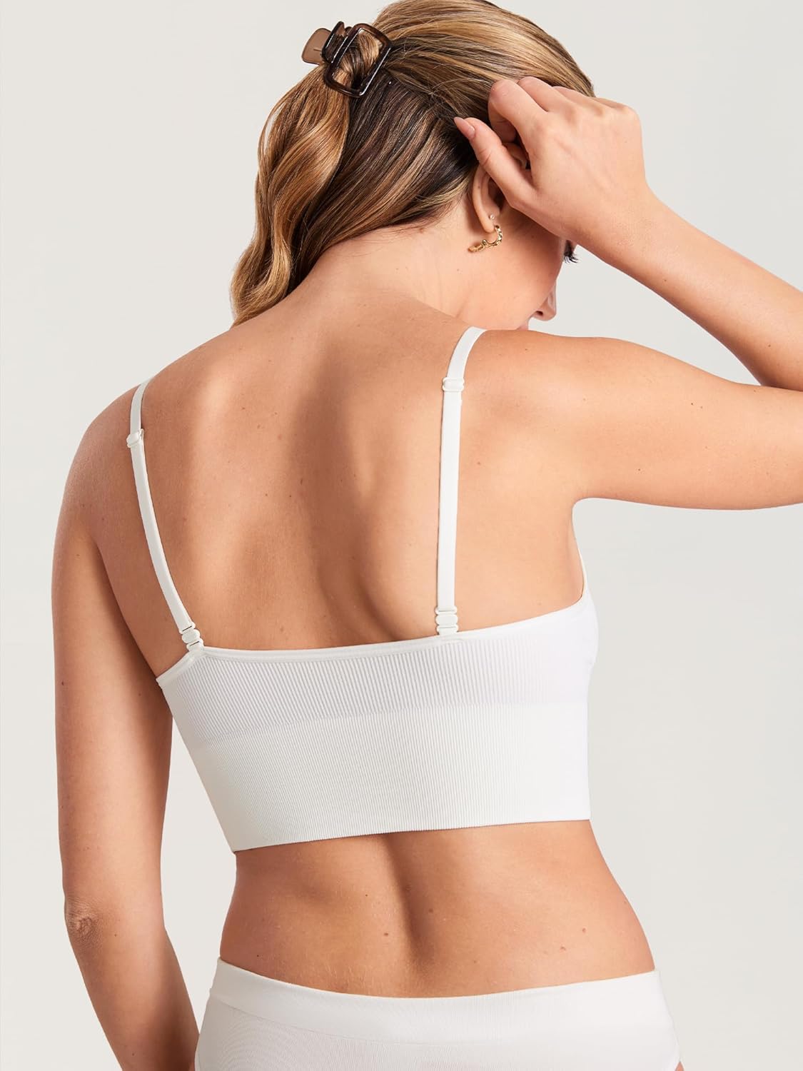 MOMANDA Ribbed Wireless Nursing Bras for Breastfeeding Longline Maternity Sleep Bra V Neck Comfort - Image 2