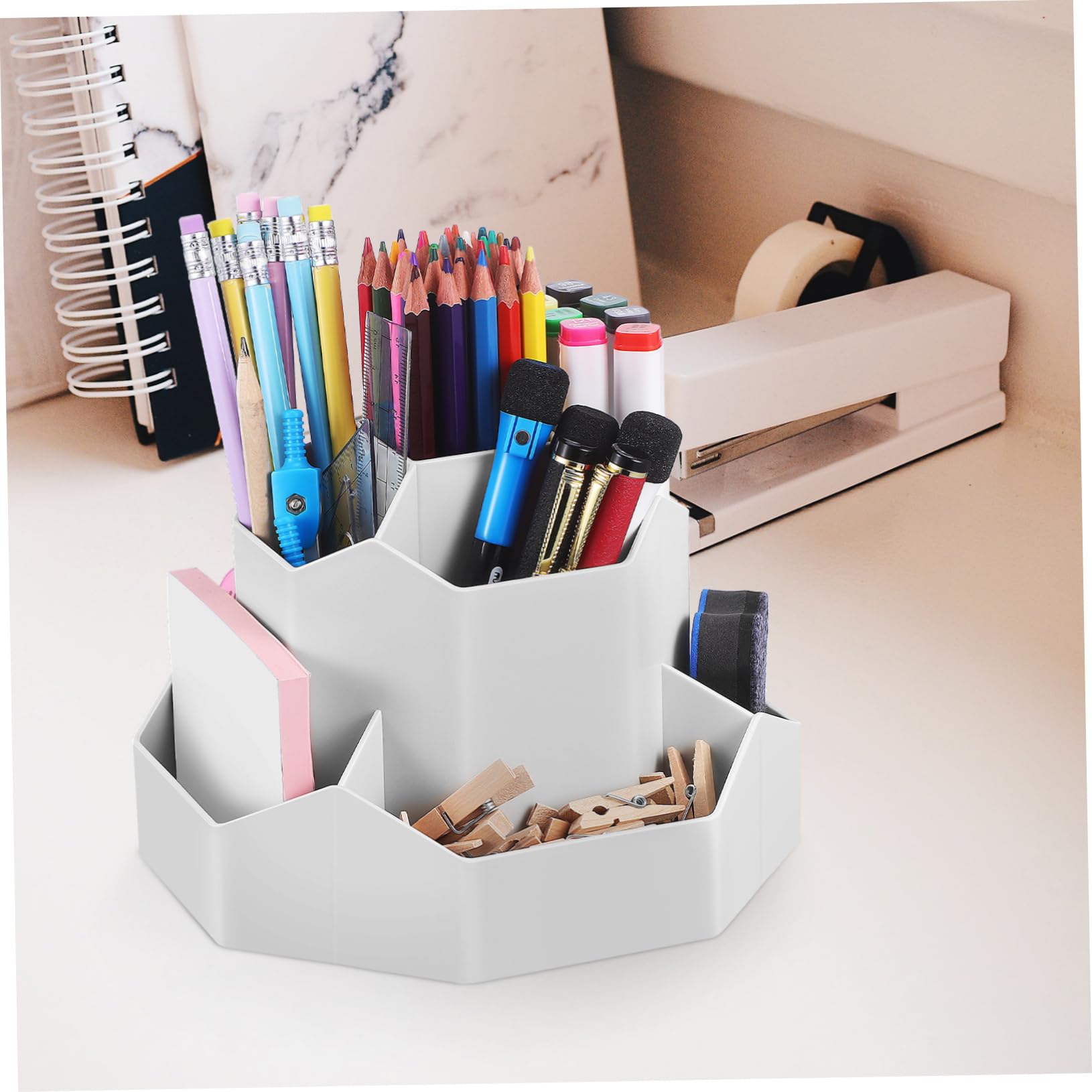 jojofuny 4 Pezzi portapenne girevole contenitori scrivania organizzatori scrivania Portapenne robusto rotante Titolare portamatite girevole da Porta a matita da plastica