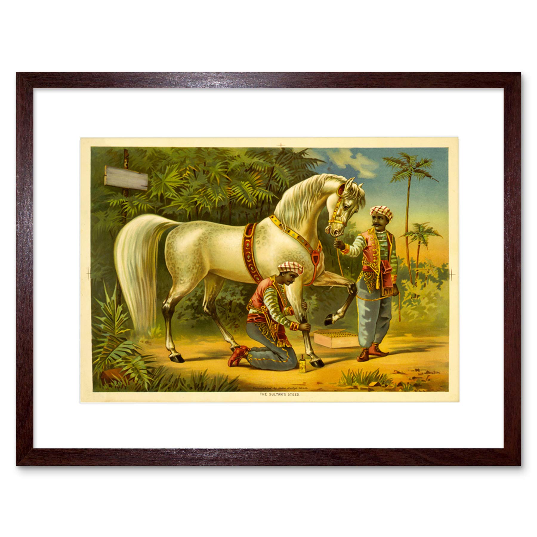 Wee Blue Coo Paintings Sultan Steed Horse Arabian Picture Framed Wall Art Print