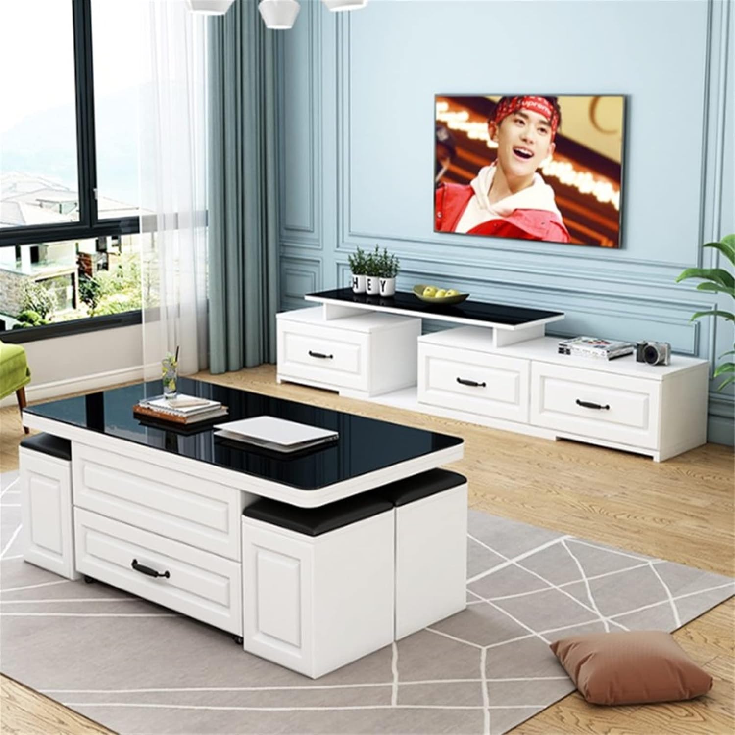 ローテーブル リフティングコーヒーテーブルダイニングテーブル兼用多