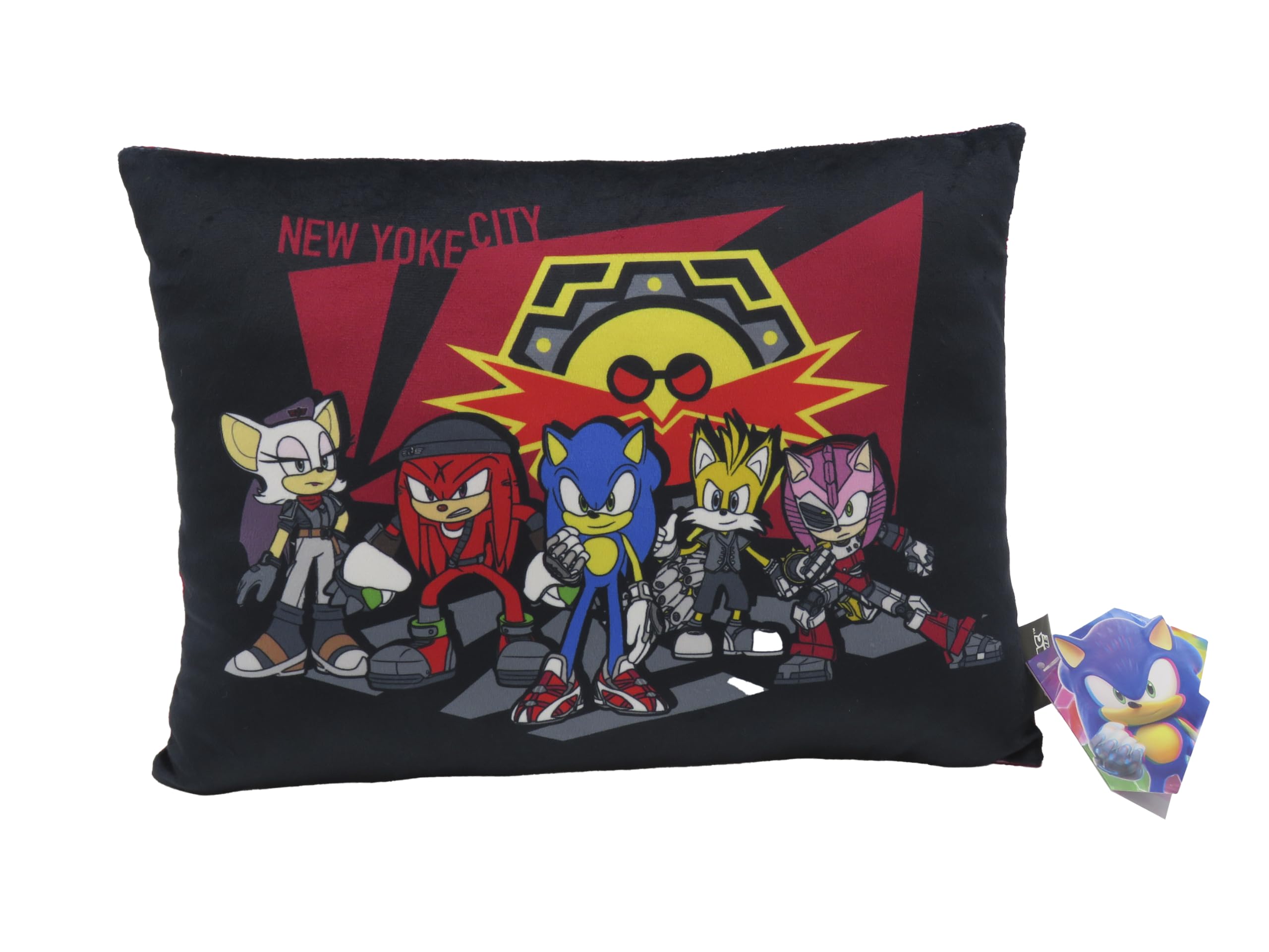 CYPBRANDS CyP Brands-Sonic, Diseño Divertido, Almohada, Decoración, Dimensiones 35 x 26, 5 cm, Multicolor, Producto Oficial