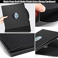 Vista 3 de Facmogu 10 piezas de 12 pulgadas de fundas de papel kraft para discos de vinilo, cubiertas de cartón de 350 g/m² mate negras, fundas protectoras