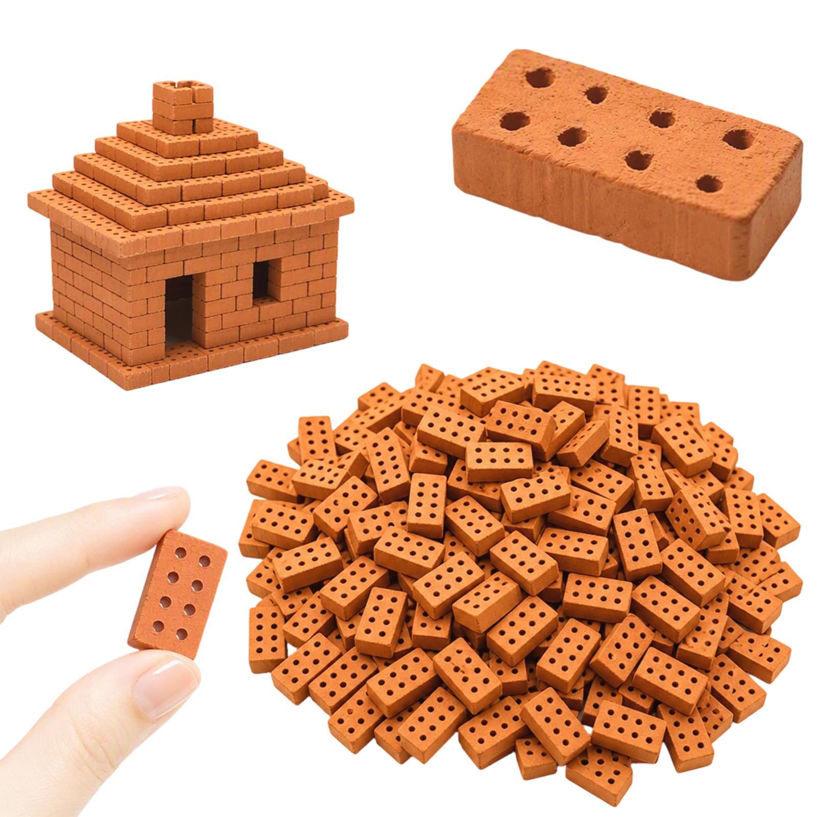 150 Pcs Mini Bricks, 8 Hole Brick Set for Model Scenery and Table Decor