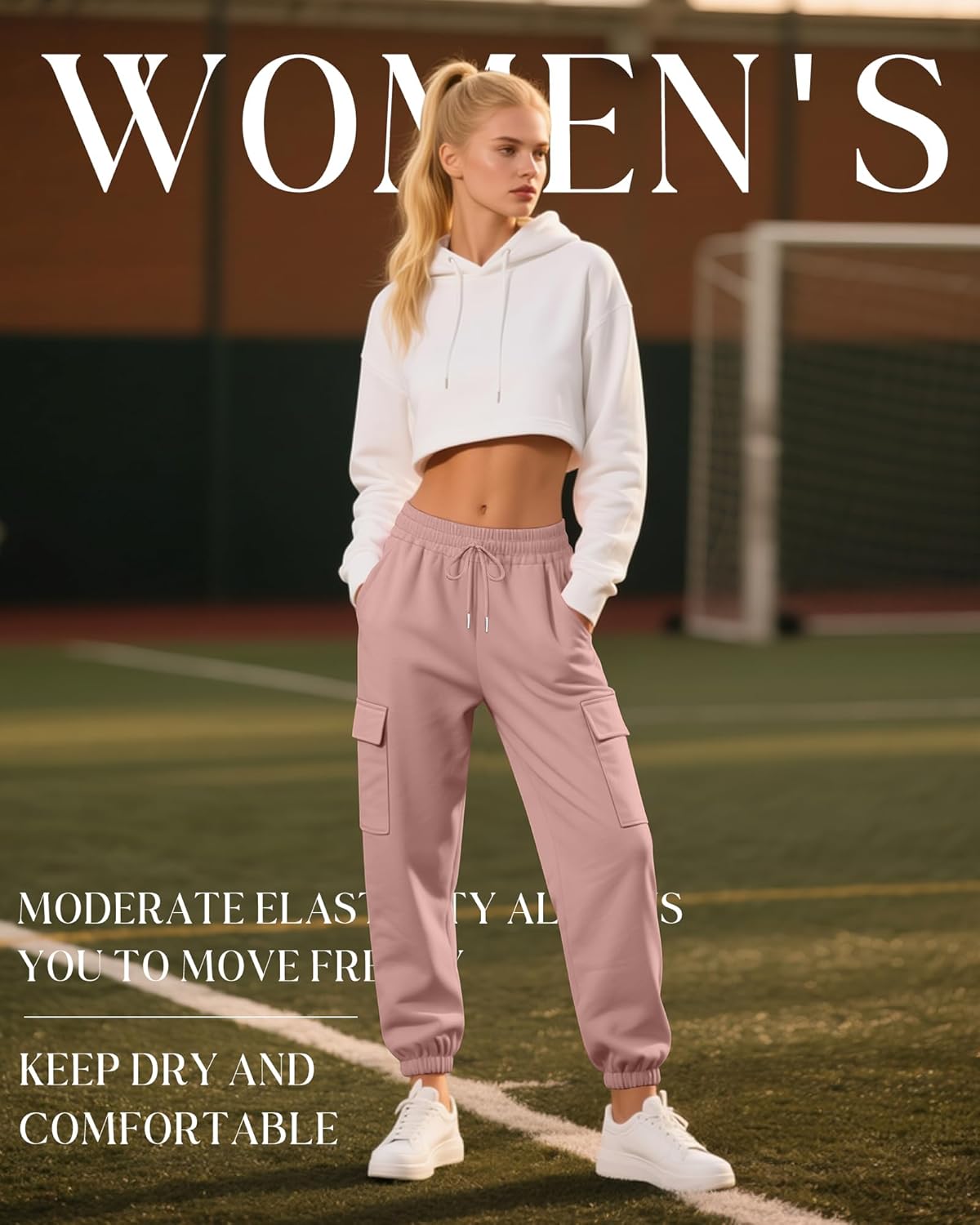 Neer 3 Pack Women's Cargo Sweatpants Joggers Pants Causal Gym Athletic Workout High Waist Bottom Y2k Fall Outfits with Pocket - Image 2