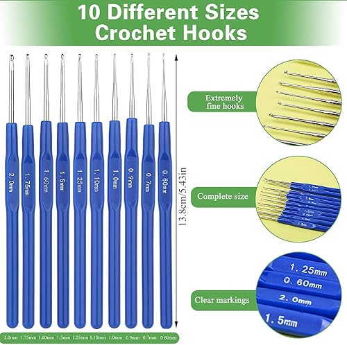 Miniatura 4 de Zlulary Kit de ganchos ergonómicos de ganchillo con bolsa de almacenamiento y agujas para principiantes y amantes experimentados