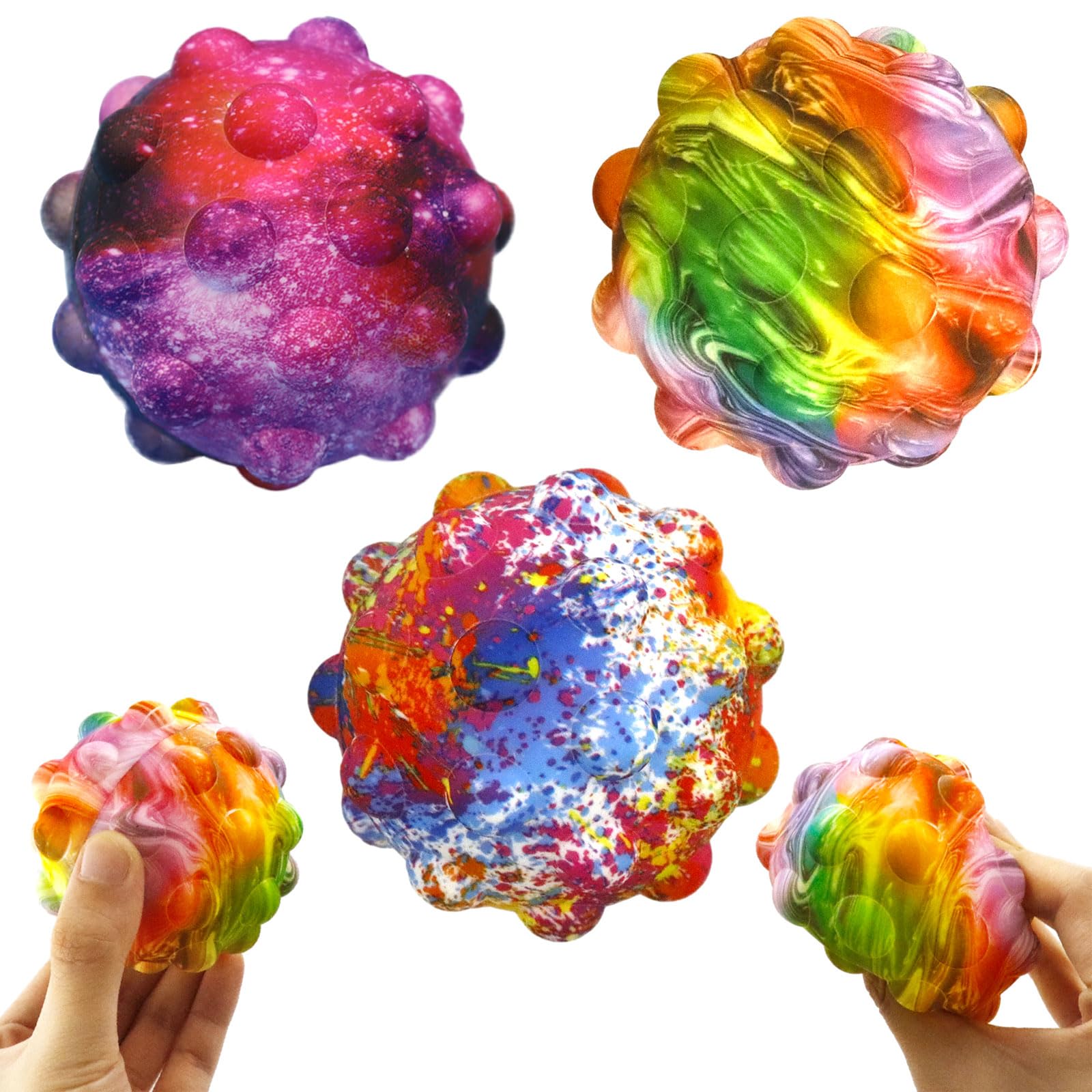 Pack De 4 Pelotas Antiestrés De Maltosa, Suaves Y Elásticas, Colores Surtidos, Para Aliviar Tensiones Y Regalos Infantiles