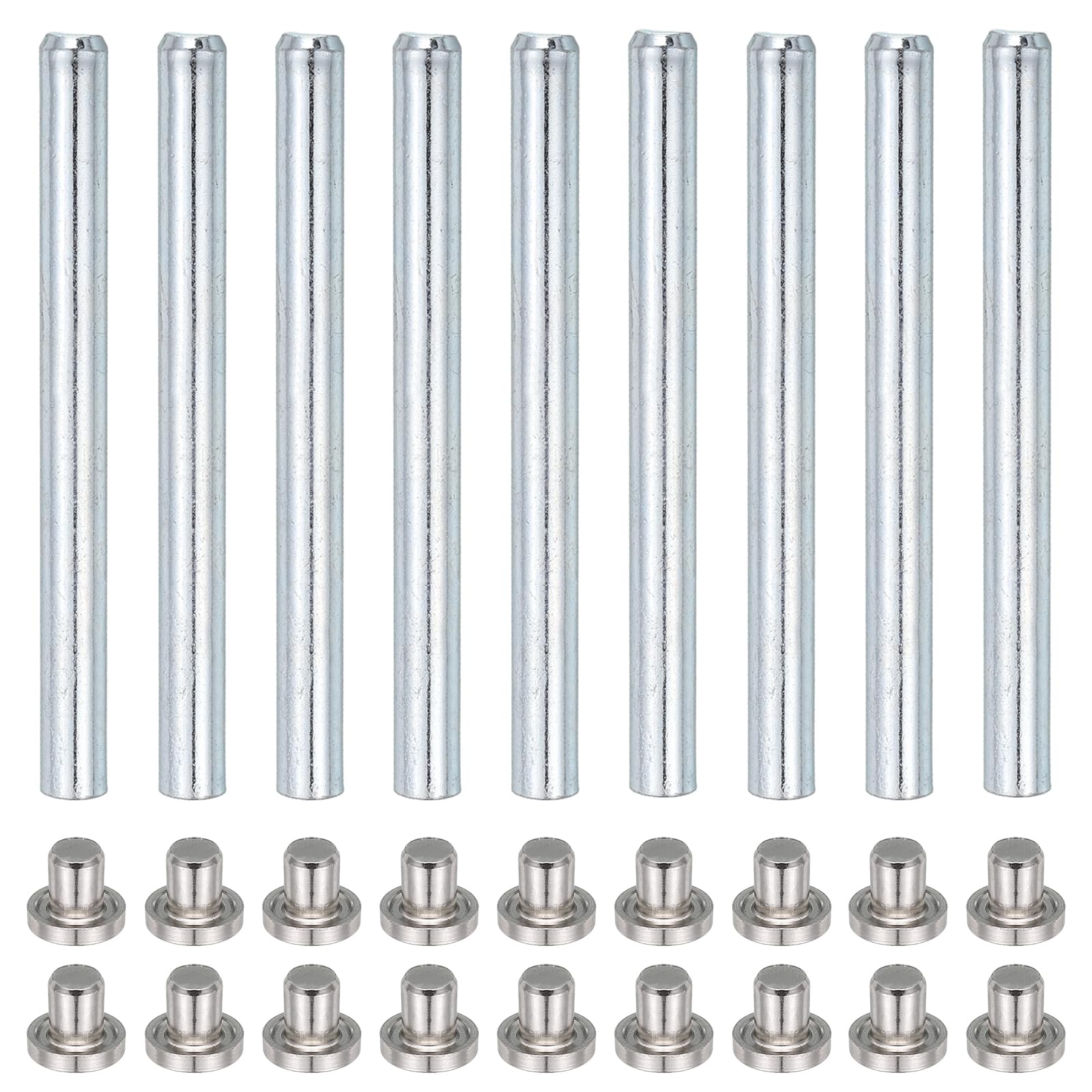 sourcing map 9Pcs Door Hinge Pins, 3.5 Inch Removable Hinge Pins for Residential Interior Wood Door Security Replacement Repair, Silver