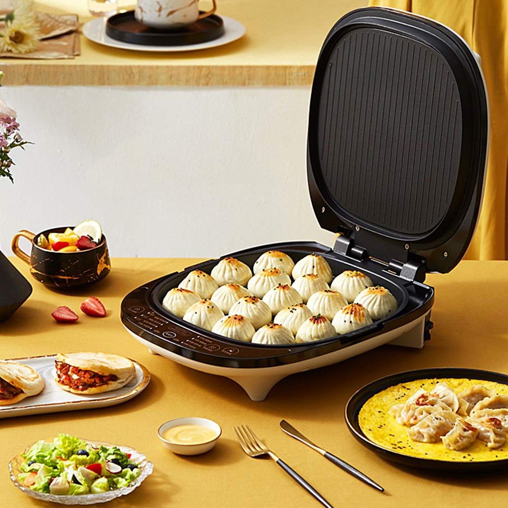 Bandeja para Hornear eléctrica con Revestimiento Antiadherente, Panqueques para el hogar, Bandeja para Hornear de Doble Cara, Lavable, Apagado automático, 1300 W
