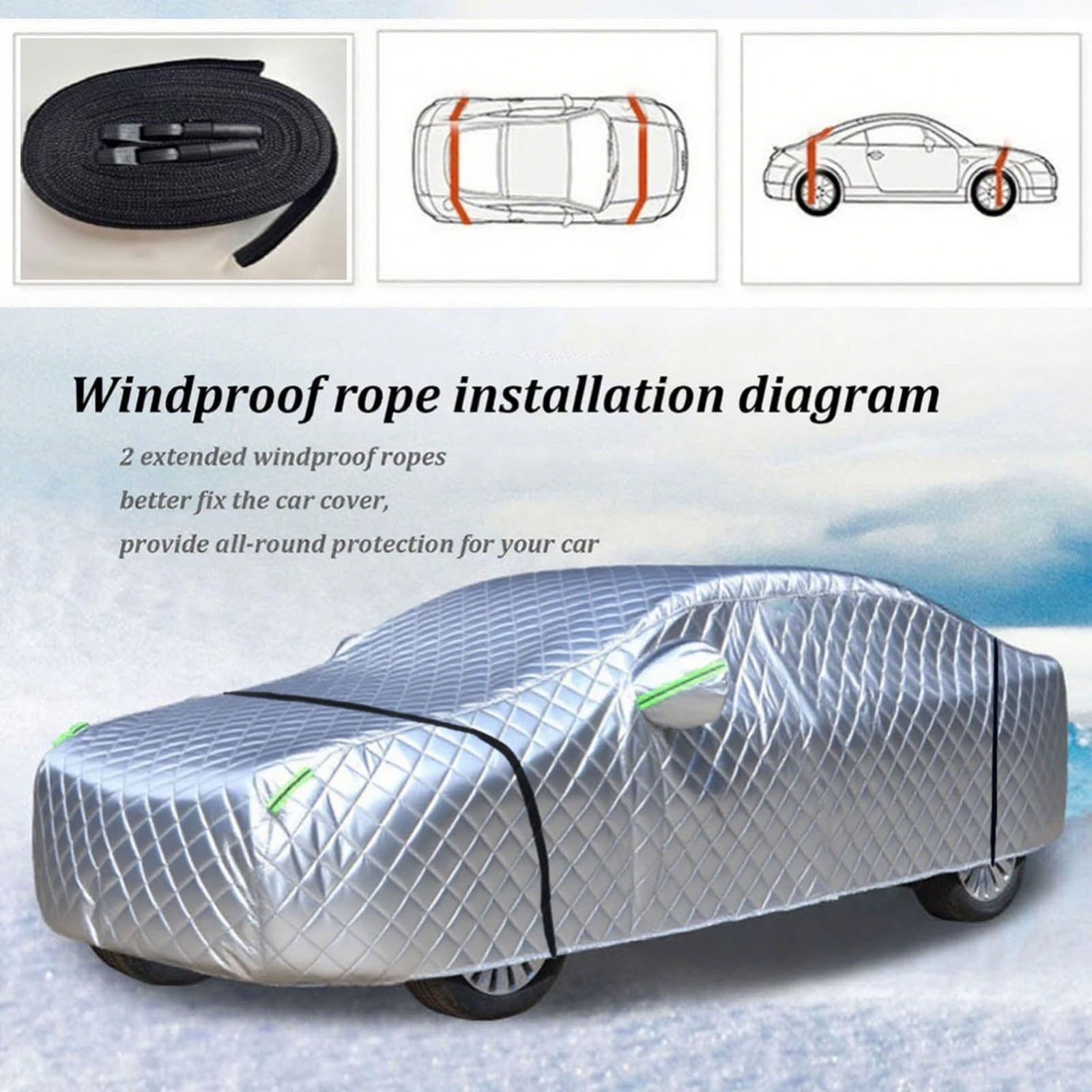 Bâche Voiture Anti-grêle pour DS DS4(2021-2025)– Housse Voiture Extérieure Coton Rembourré Épais, Étanche sur Mesure – Protection Contre Grêle Neige Gel UV
