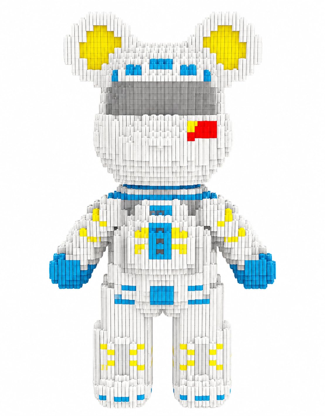 BLOXTEAM 32CM Astronaut Bear Building Block Set for Adults & Teens –3050PCS Nano Micro Bricks Space Bear Collectible Model Kit, Cute Sci-Fi Desk Decor Gift