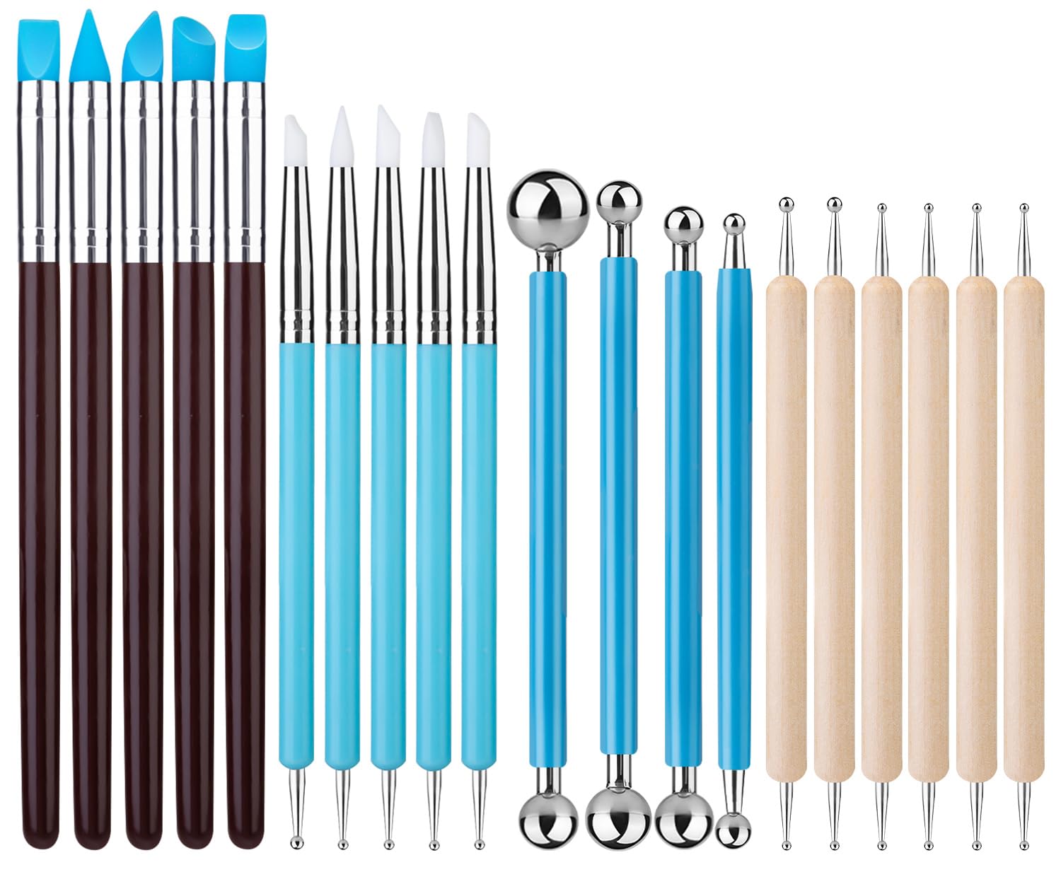 Clay Sculpting Tools Kit - 20 Piece Set for Pottery & Nail Art -1