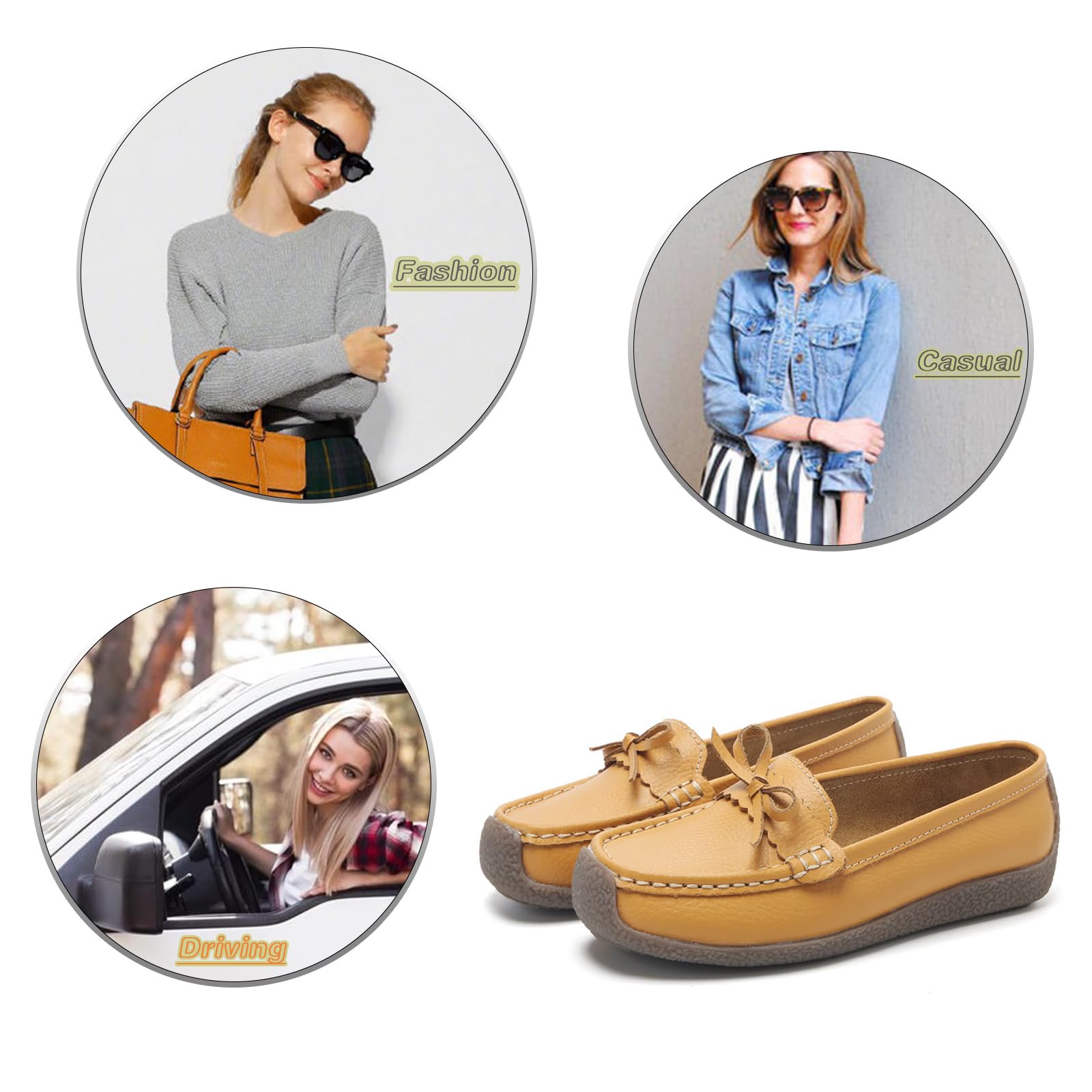 Solaud Femmes Cuir Mocassins Confortables Souples Conduite Antidérapants Penny Richelieus Quotidien Travail Marche Plates Décontractées Chaussures