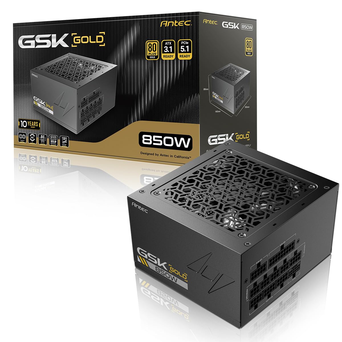 Amazon | ANTEC 電源ユニット GSK850 V2 ATX3.1 出力850W ブラック