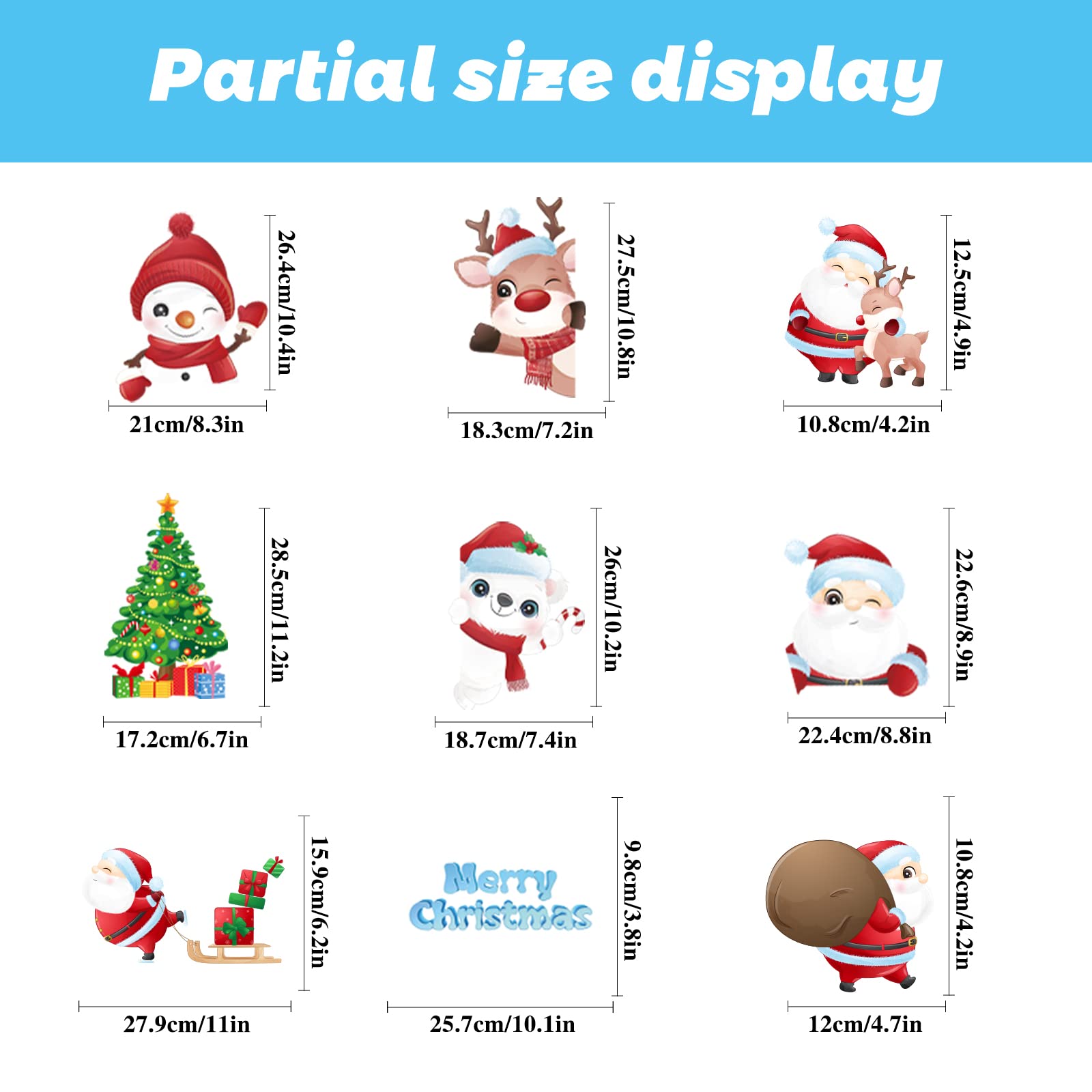 YIHELU Autocollants Fenêtre Noël - Décoration Adhésive Avec Flocons De