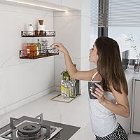 Vista 9 de MEBRUDY Juego de 2 estantes flotantes, estantes de pared rústicos con estilo rómbico para sala de estar, dormitorio, baño, cocina