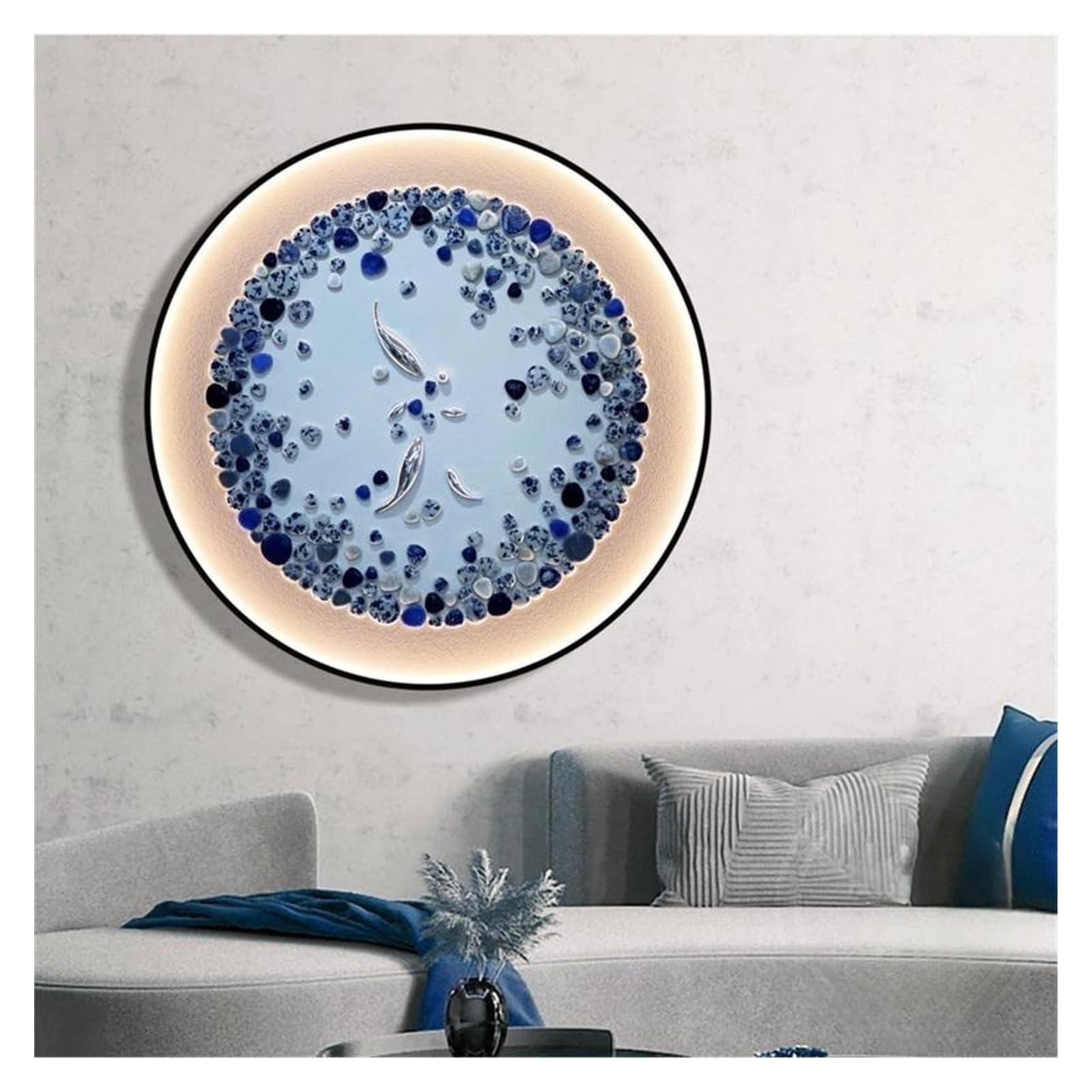 Luci da parete , Luci da parete a LED rotonde 3D di lusso Corridoio Casa Soggiorno Camera letto Lustro Appeso Pittura Illuminazione Lampada murale Decorazioni for la casa(Gold,NO DIMM WARM_A_DIAMETER)