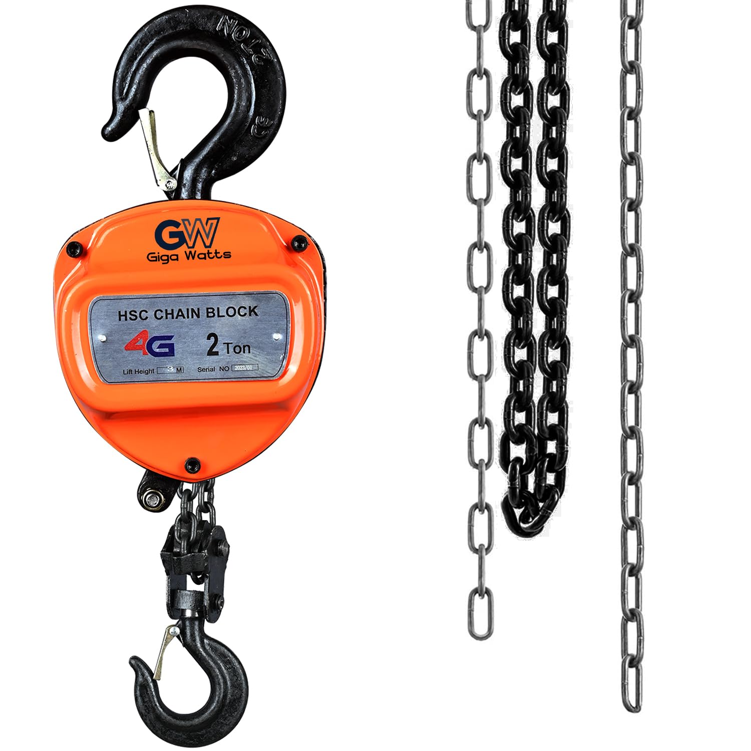 GIGAWATTS Hand Chain Pulley Block 2200 lbs /2 Ton Capacity Heavy Duty Manual Hand Hoist 8mm/ 3m Lift Industrial-Grade Steel Construction for Lifting Good in Transport Workshop Garages Warehouse-image-39
