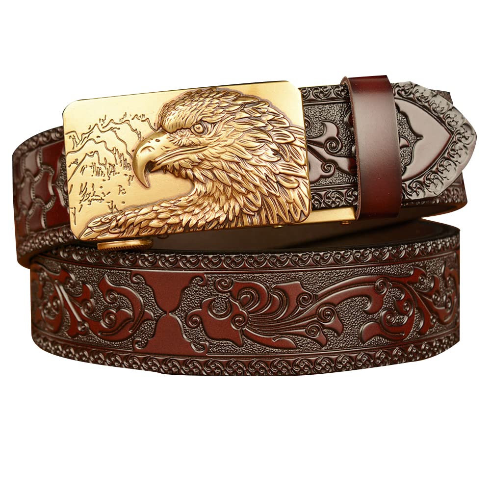 BDAYEK Men's Belt Automatic Buckle Men's Ratchet Belt, Colourful Elasticated with Quick for Jeans and Casual Wear(B,115Cm/45Inch)