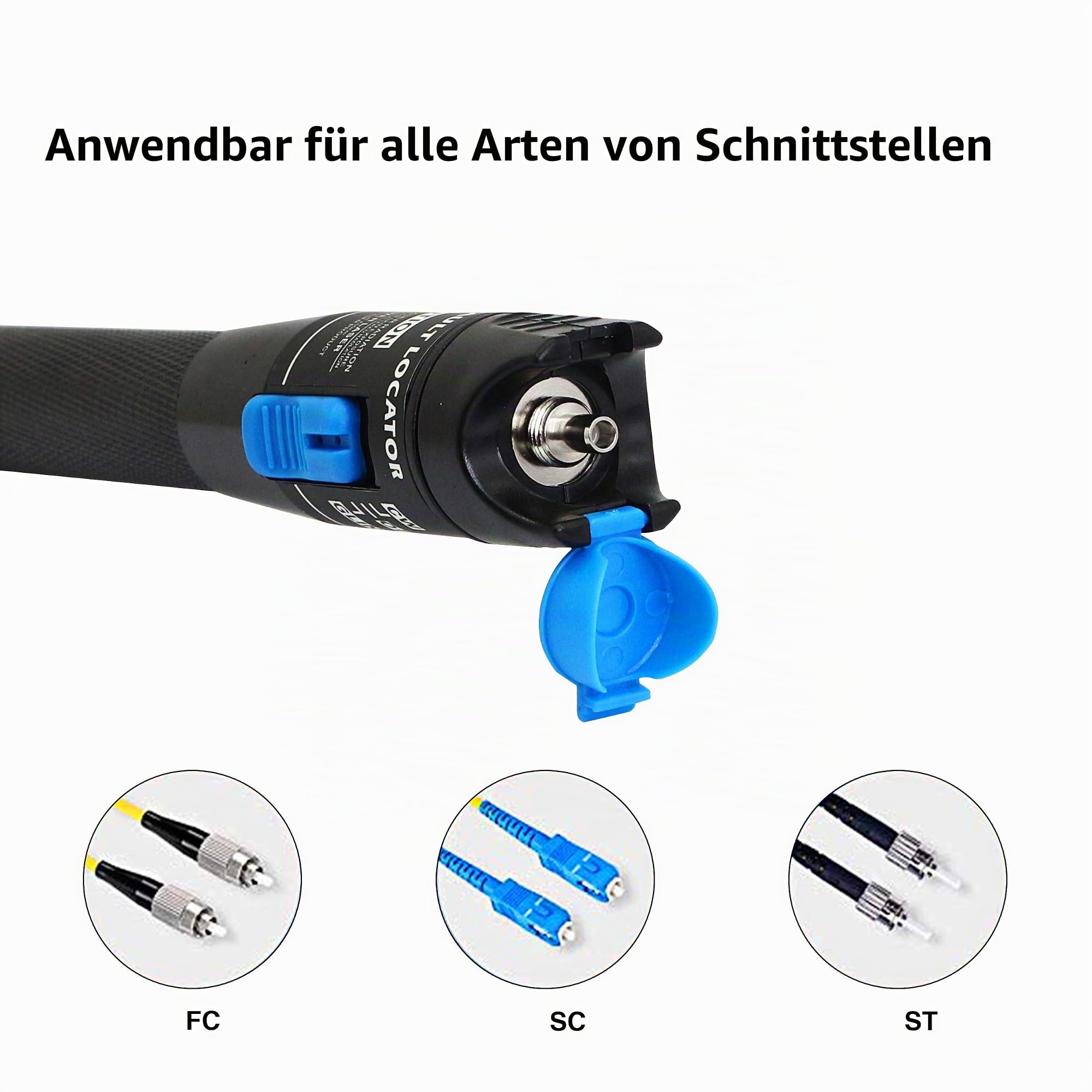SinLoon Visuelles Fehlerortungsgerät, Rotlichtstift-Glasfaserkabelprüfgerät, Kabeltestgerät, geeignet für 2,5 mm Stecker, für CATV Telekommunikationstechnik Wartung（1mW）