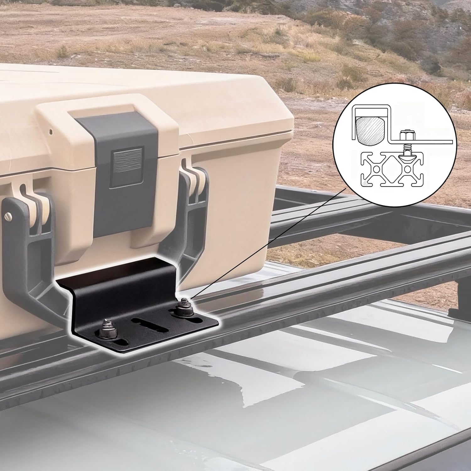 Roof Rack Mount for Pelican Vault Cases V700, V730, V800 | Alloy Steel Construction, Heavy-Duty Black Holder