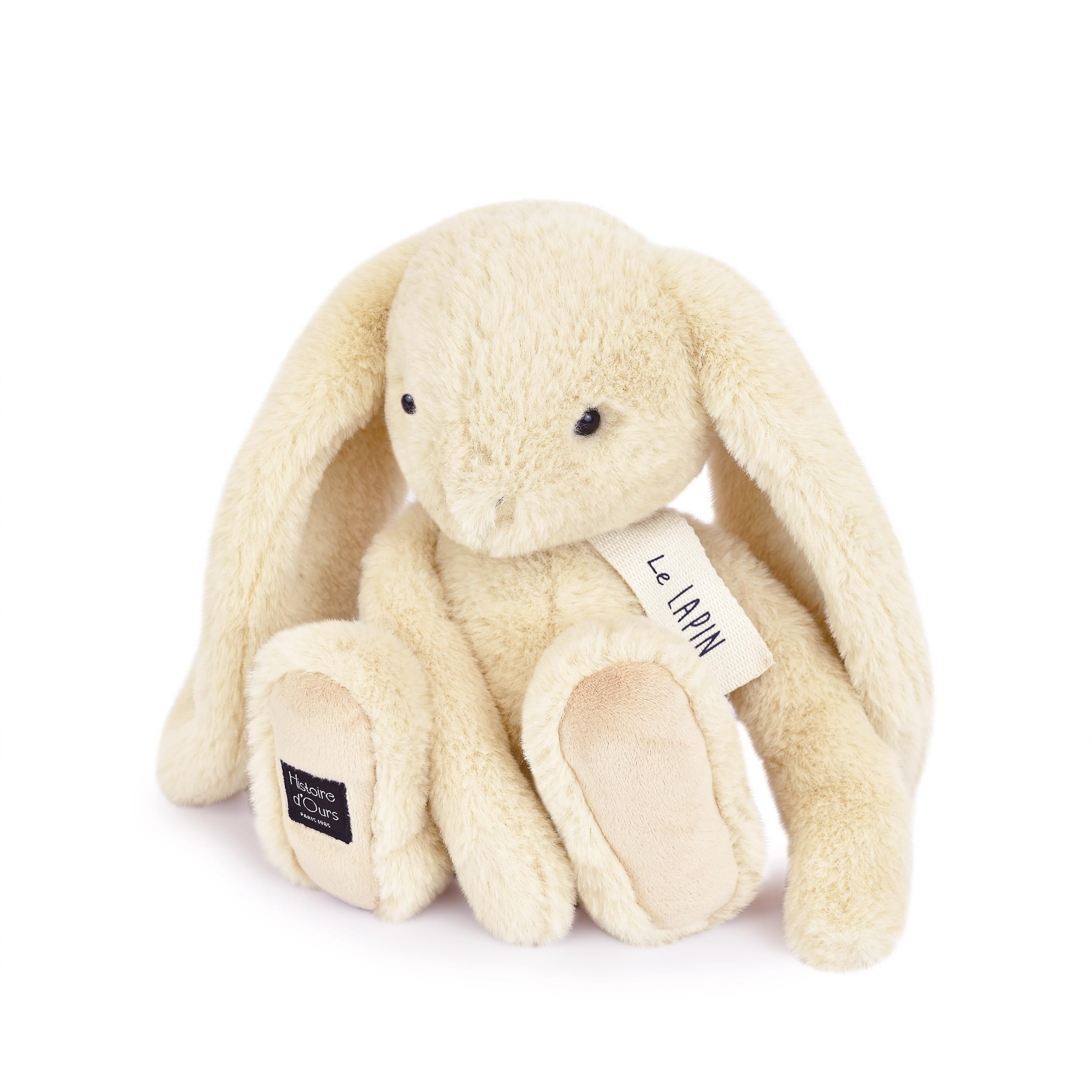 HISTOIRE D'OURS - Peluche Lapin Vanille - Collection LE LAPIN - 32 cm - Très Doux pour les Câlins - Longues Oreilles A Caresser - Idée Cadeau Anniversaire Enfant et Doudou pour Bébé - HO3244