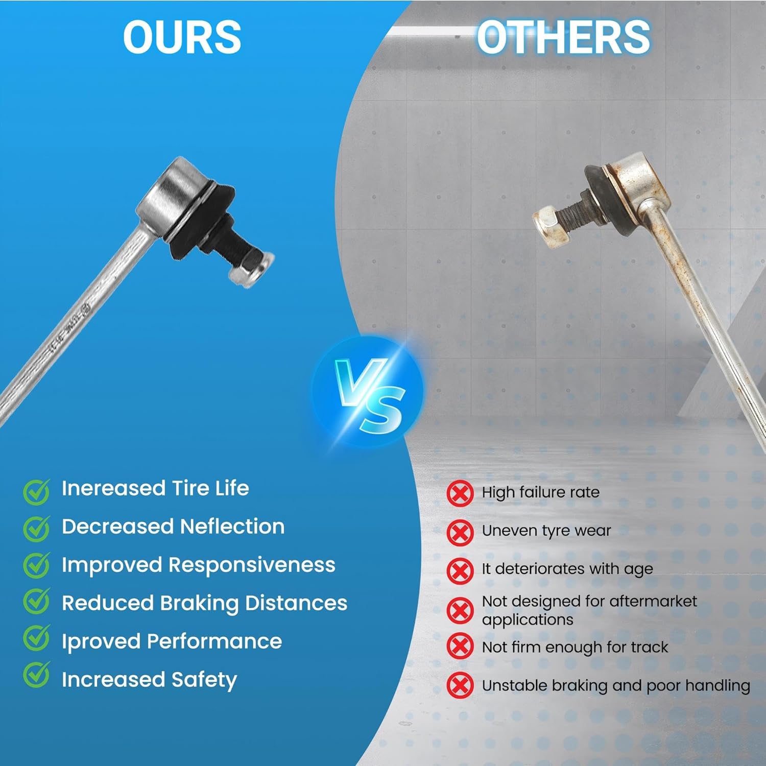 Front End Suspension Kit Compatible With 2012-2019 Ni-ssan Versa/Note, 2015-2019 Ni-ssan Micra Tie Rods Inner and Outer Complete Kit, Tie Rod and Sway Bar
