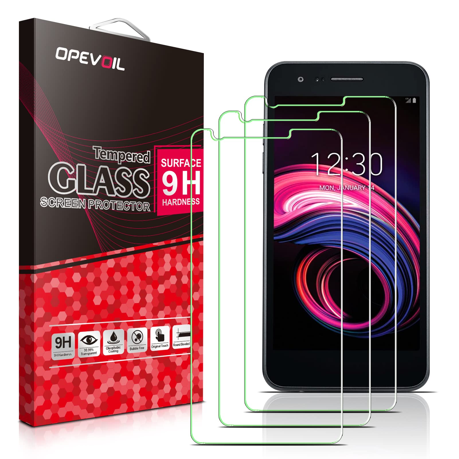 Photo 1 of [3 Pack] Opevoil Designed For LG Aristo 3,Tribute empire Tempered Glass Screen Protector, 9H Hardness, Anti Scratch, Bubble Free, Case Friendly, Easy to Install