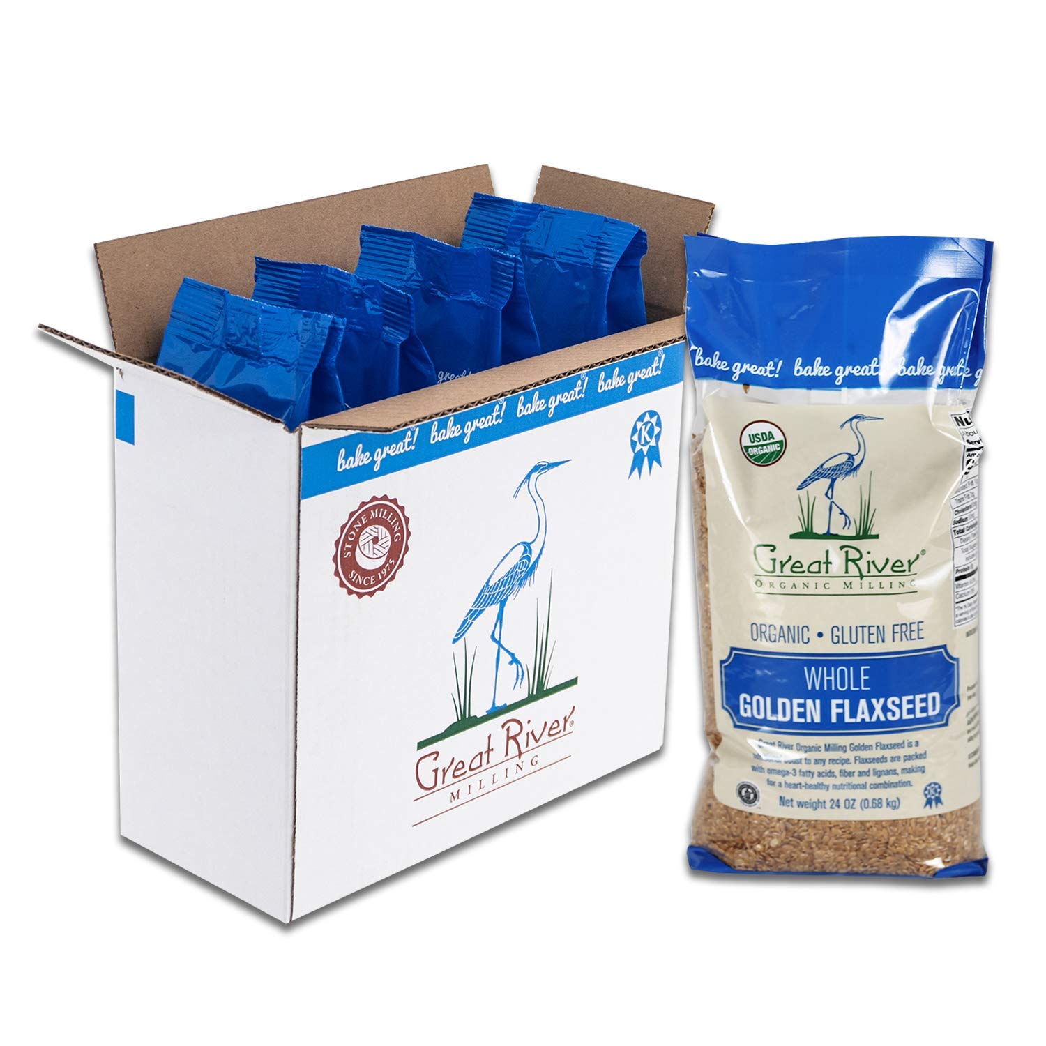 Great River Organic Milling Organic Raw Whole Golden Flaxseed, 24 Ounce (Pack of 4)(Packaging May Vary) Great River Organic Milling Organic Raw Whole Golden Flaxseed, 24 Ounce (Pack of 4)(Packaging May Vary)