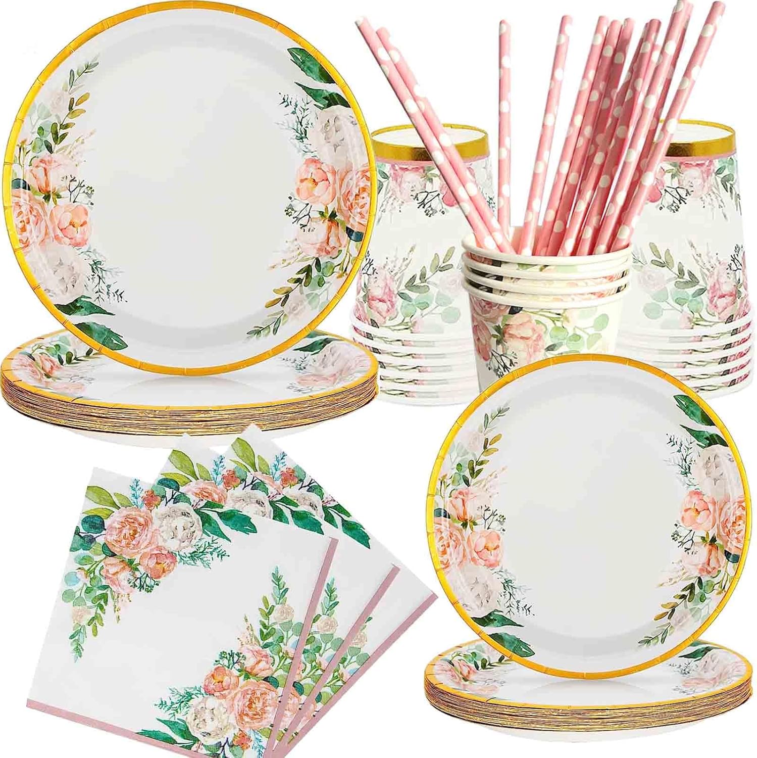 LYEUYNL Floral Party Supplies Bridal Shower Decorations