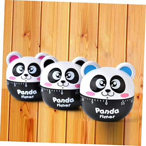 Miniatura 4 de Hemoton Panda - Temporizador mecánico de cocina, temporizador mecánico de panda, temporizador de panda lindo para cuenta regresiva manual de 60