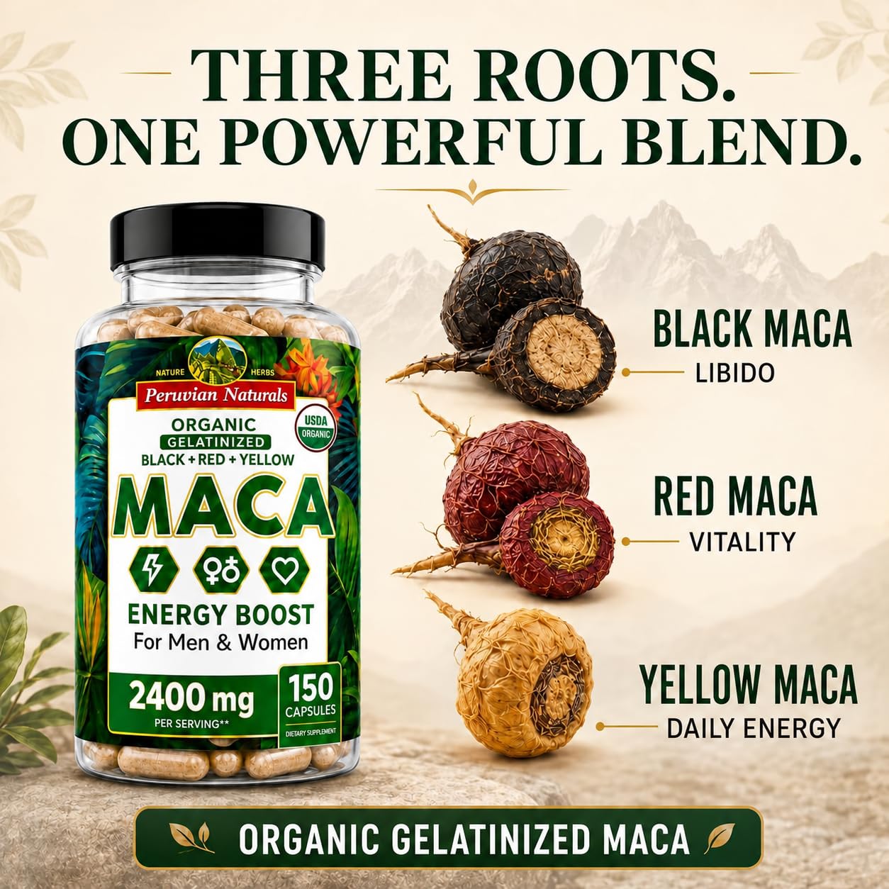 Organic Maca Root Capsules for Women & Men - 150 Veggie Capsules — Amazon image 3