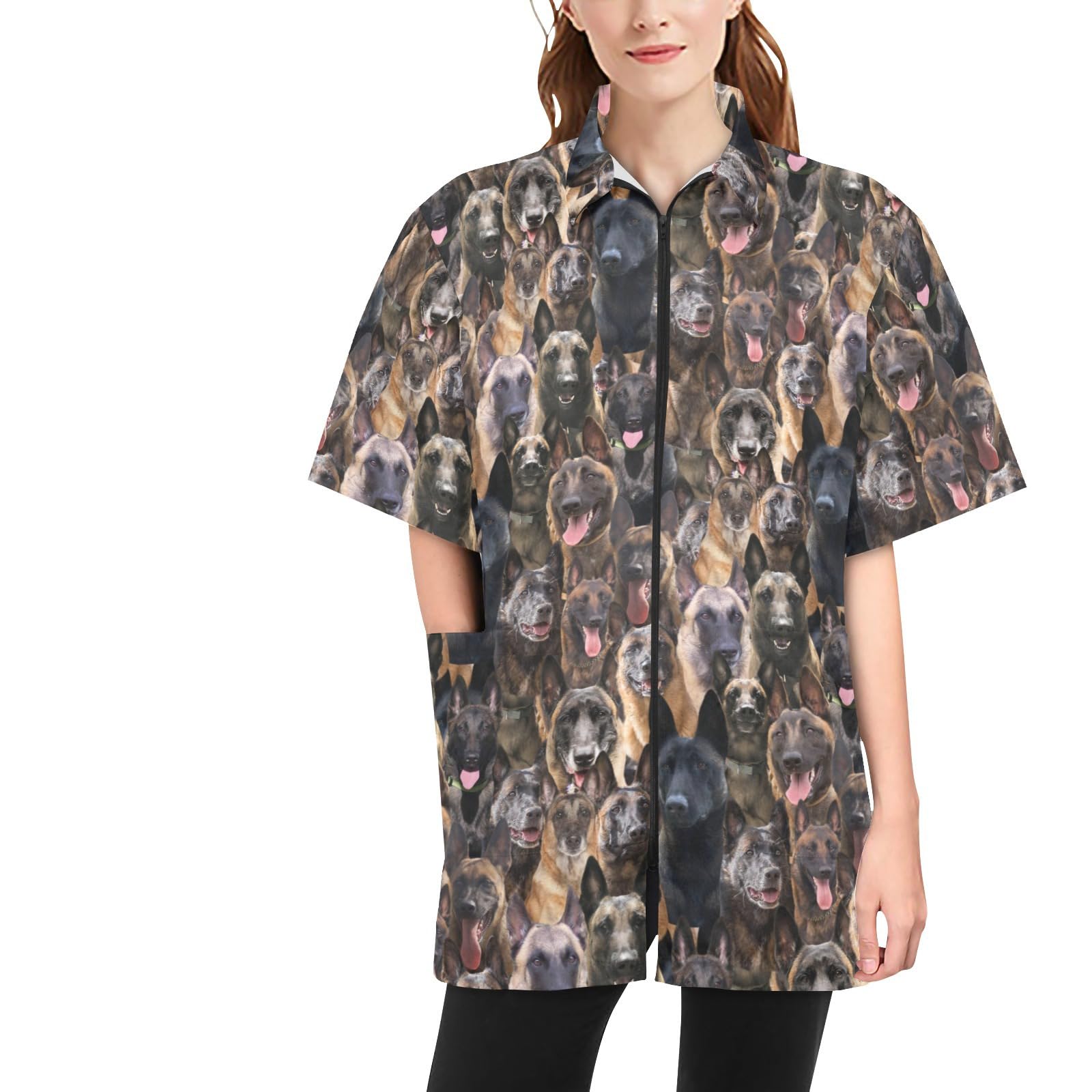 COWCUTE Pet Grooming Jackets for Belgium Malinois Mom, Pet Dog Groomer Smock, Waterproof Jacket for Dog Bathing Work Clothes