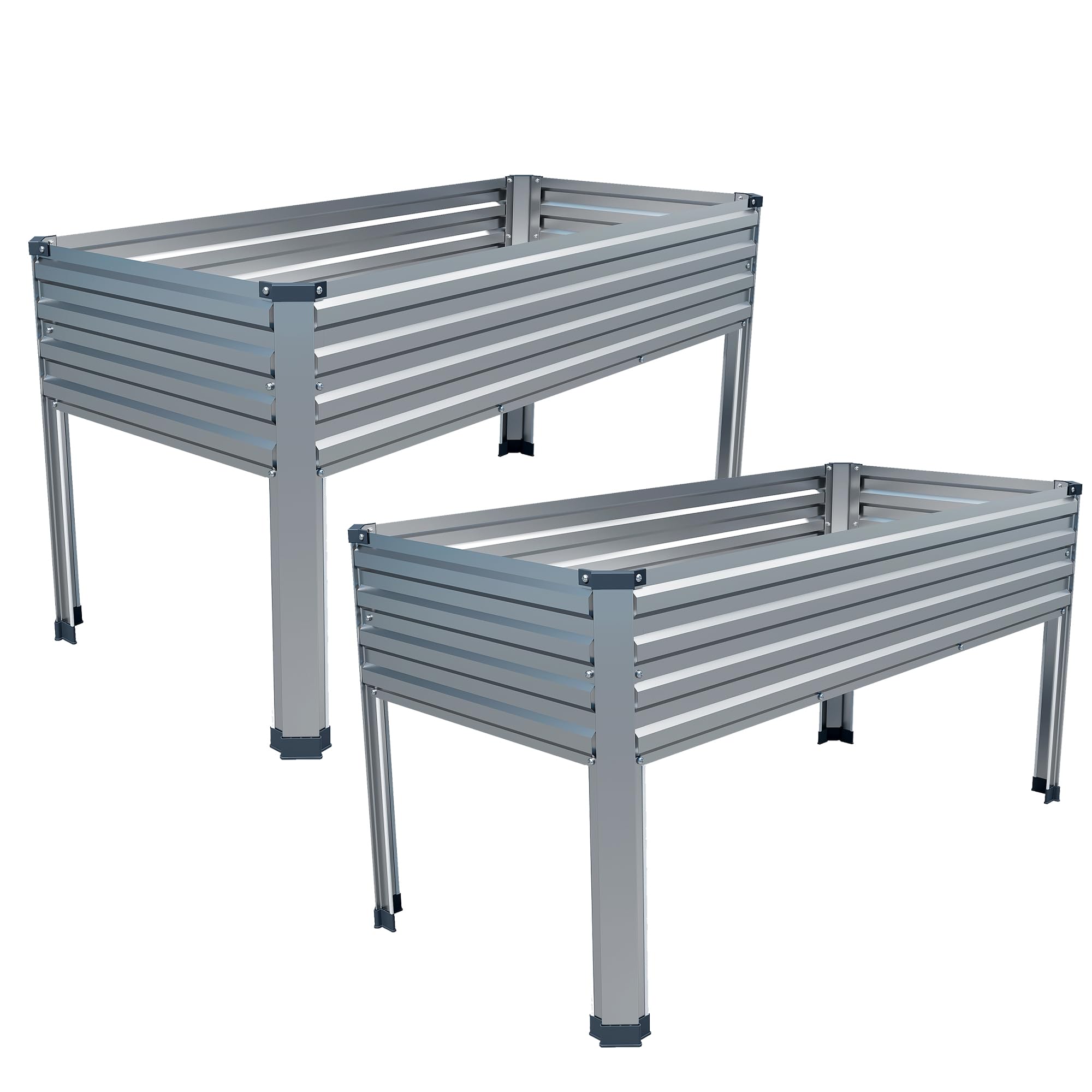DIIYIV Galvanized Raised Garden Bed with Legs 2-Pack
