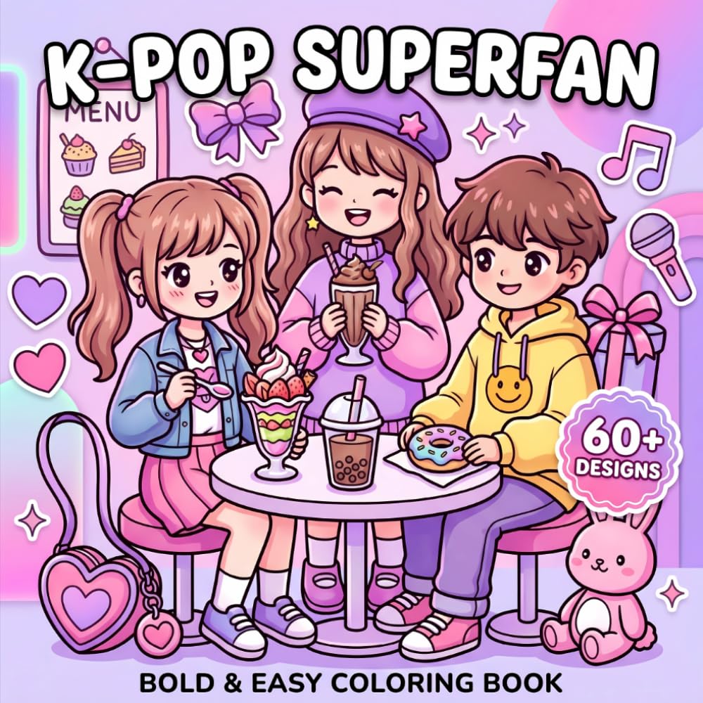 K-Pop Superfan Coloring Book: Adorable Fashion Pages With Cute Chibi Characters, Concert Gear, And Y2K Style For Kids And Young Adults