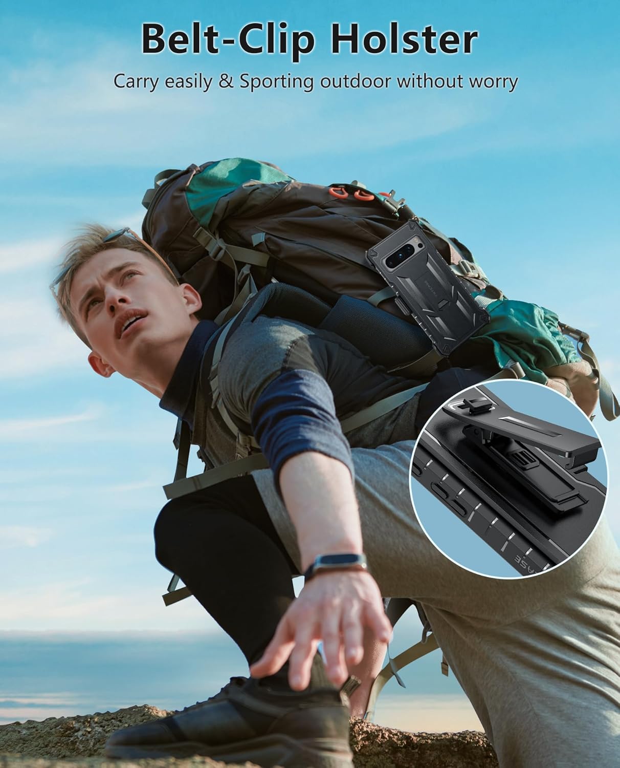 TUNKARMOR Funda Para Google Pixel 8 Pro Capa Case - Con Protector De