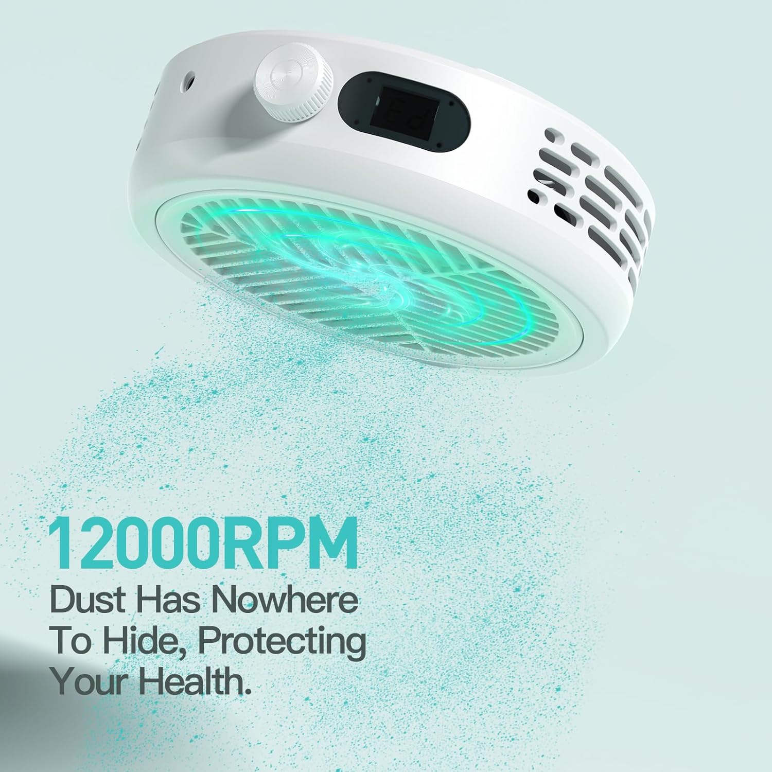 Professional 120W Nail Fan Dust Collector, Powerful Desk-Top Dust Extractor, 3-Speed Adjustable, LED Display, 12 000 RPM, Ultra-Quiet Operation, for Manicure & Pedicure