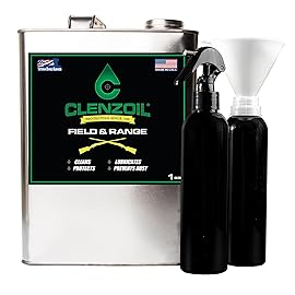 Clenzoil Field & Range Gun Oil | One Gallon | Cleaner Lubricant Protectant [CLP] | Multi-Purpose Gun Cleaner and 3 in 1 Oil | Gallon Jug w/Two Empty Spray Bottles & Funnel