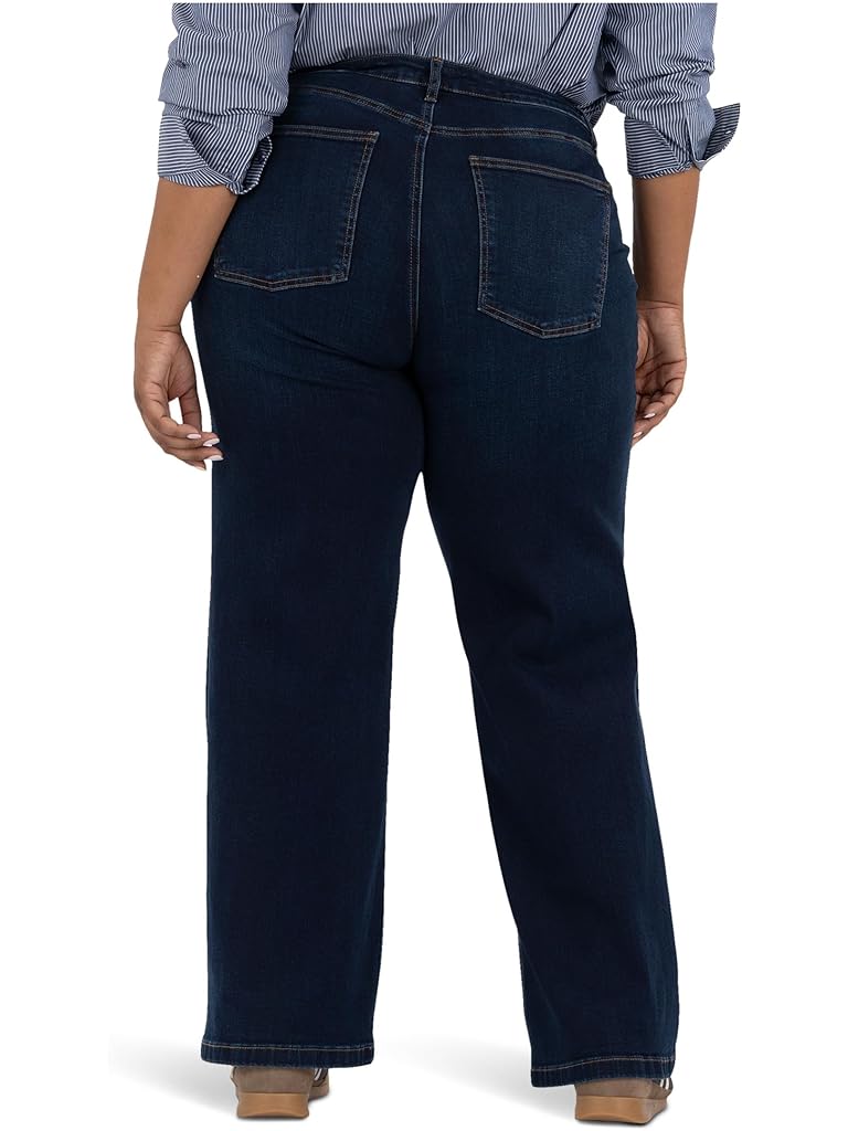 Blue KUT from the Kloth Plus Jean High Rise Wide Leg Clean Hem