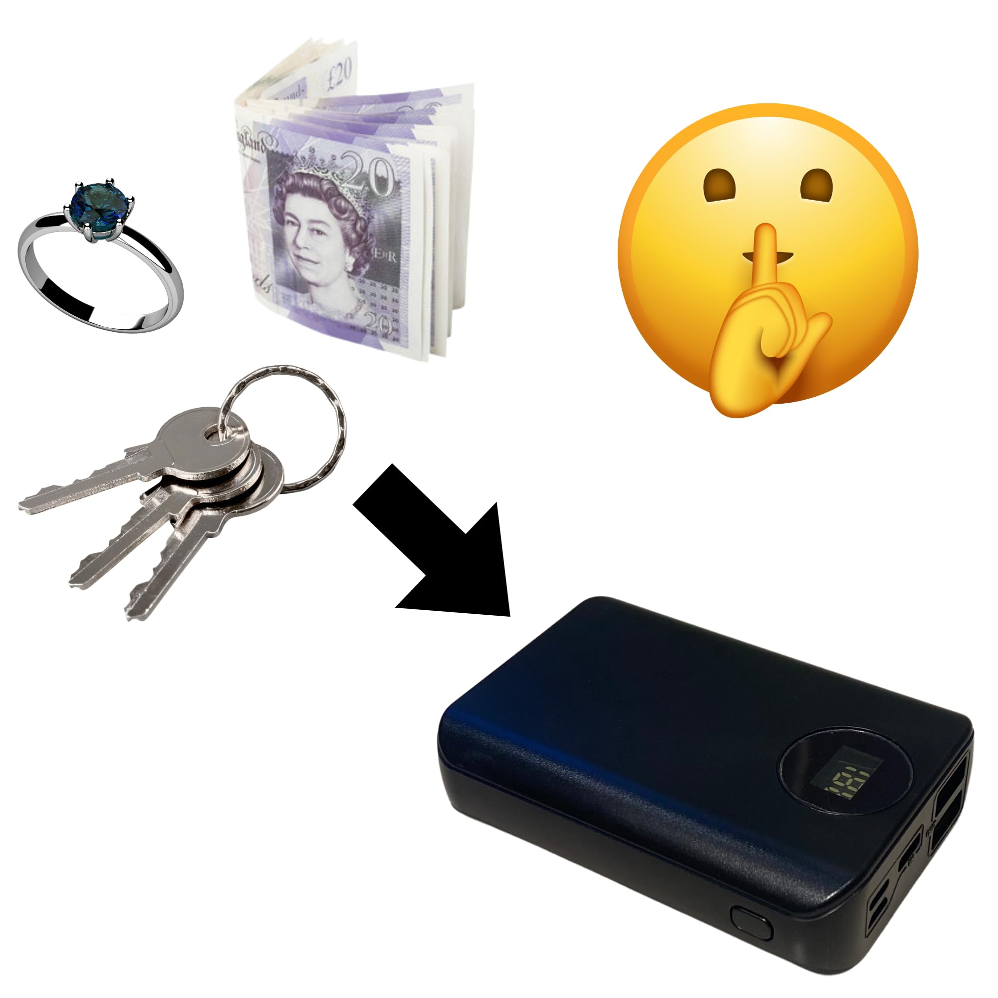 Portable Charger Hidden Compartment Diversion Safe (No Charging Function) Discreet Storage Secret Stash Device for Home Security Festivals - Image 4