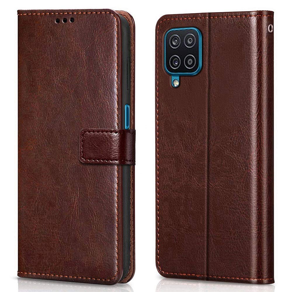 TOUCCH Flip case for Samsung Galaxy M12 / F12 / A12 Flip Cover| Leather Finish Cover & Flexible Stand Design | Card and Money Pocket | Brown (B0D81HLFRT) Amazon Price History, Amazon Price Tracker