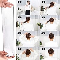 Vista 6 de Redes invisibles para cabello largo, 100 piezas de malla elástica negra de 18 a 46 pulgadas para mujeres, para pelucas, moño, servicio de alimentos