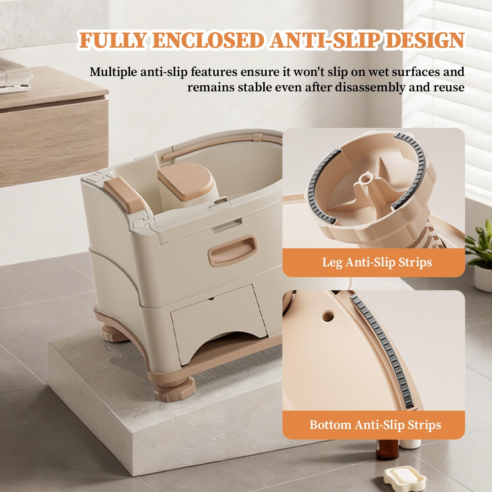 Lavabo portátil para ancianos, discapacitados y postrados en cama, equipo de spa de cabeza de cascada, herramienta mágica para un cuidado cómodo del cabello en casa