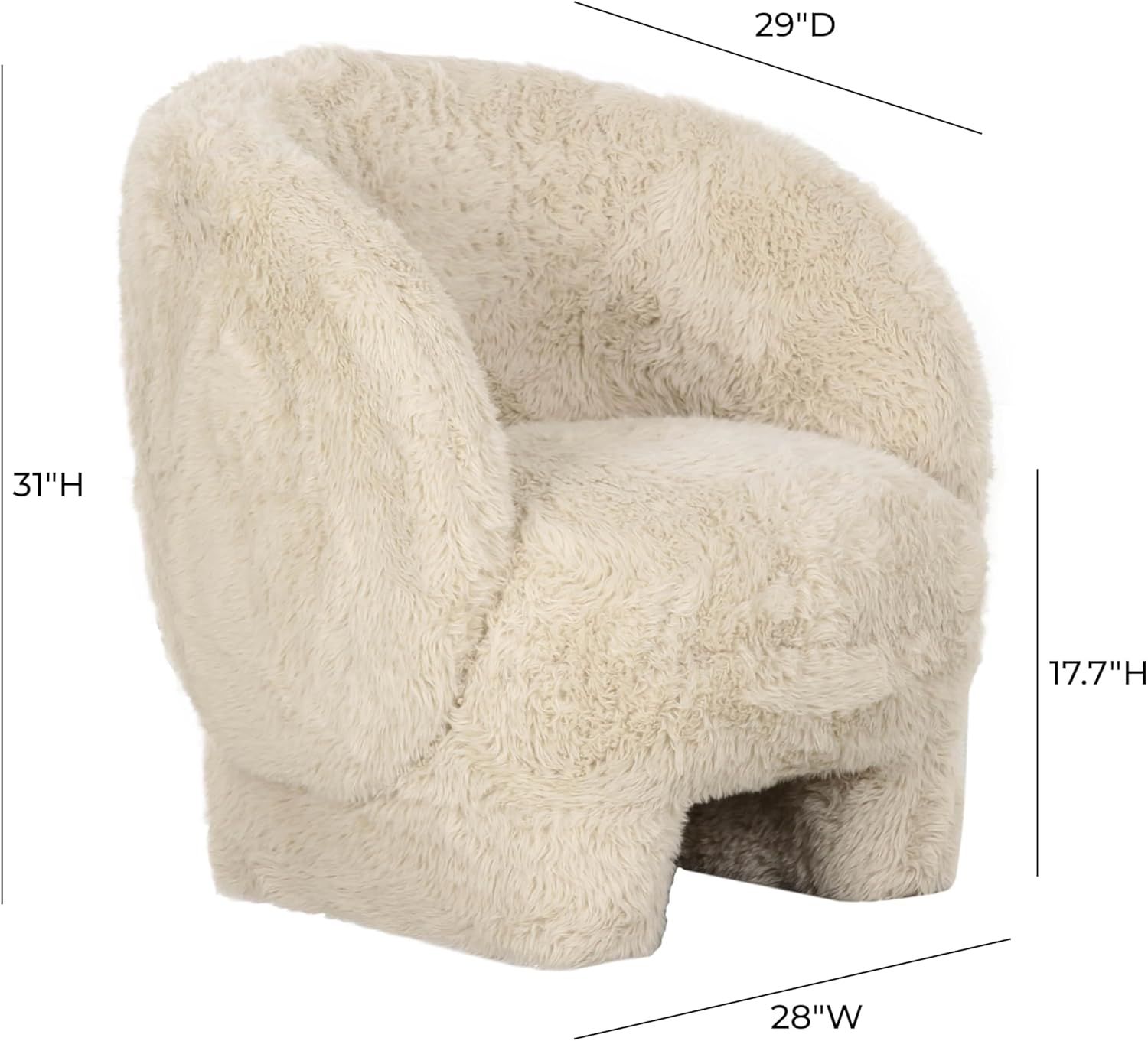 Tov Furniture Kiki Natural Vegan Shearling Accent Chair